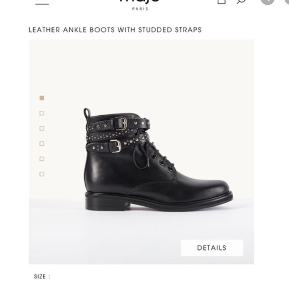 MAJE Black Studded boots size 39